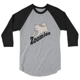 Zoomies!! Cream Shiba - 3/4 sleeve raglan shirt - Stubborn Shiba Co
