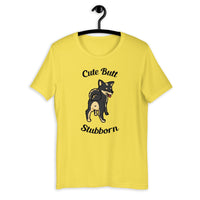 Cute Butt Stubborn - Black & Tan Shiba - Short-Sleeve Unisex T-Shirt