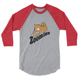 Zoomies!! Red Shiba - 3/4 sleeve raglan shirt - Stubborn Shiba Co